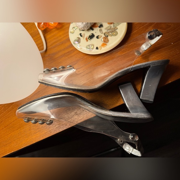 Yves Saint Laurent Cinderella clear heels rhinestones slingback 9 8.5 YSL - Picture 7 of 15